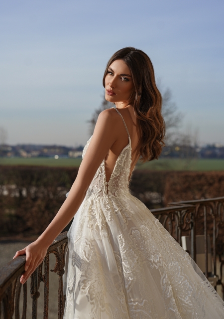 A Wedding Shoot in the Heart of Italy - Blini Fashion House Beads Layered  Tulle Long Dress – Blini Fashion House